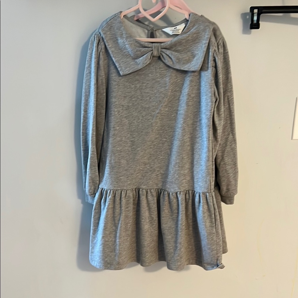 H&M Gray Kids Dress with Bow Collar